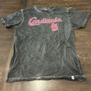 MLB Cardinals Distressed Black Tee